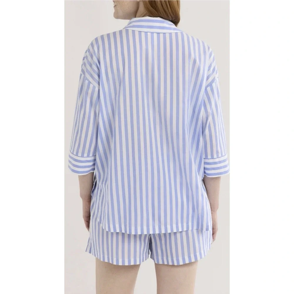 Joyspun Woven Pajama Set – Women's Notch Collar Top &‎ Boxer Shorts - 3XL - NWT